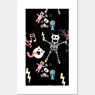 Cute Dance Macabre Pattern Posters and Art